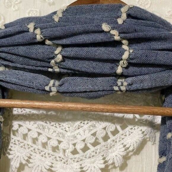 Conbipel Blue Fringe Scarf - Picture 9 of 15